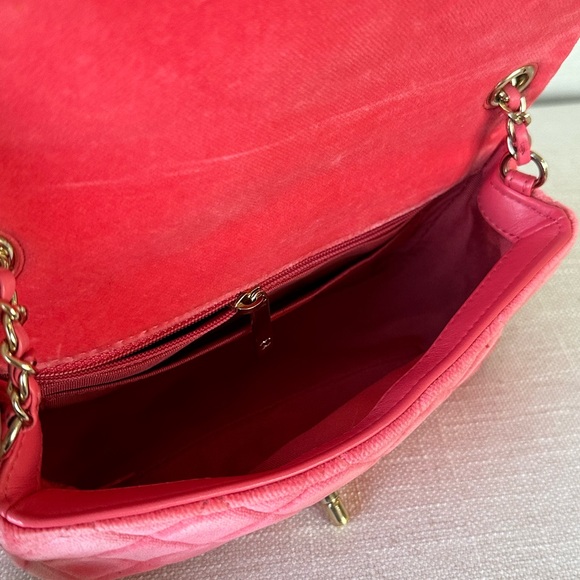 SOLD - CHANEL Pink Velvet Mini Rectangular Flap Bag Diamond Coco Crush Flap Bag - Picture 7 of 11